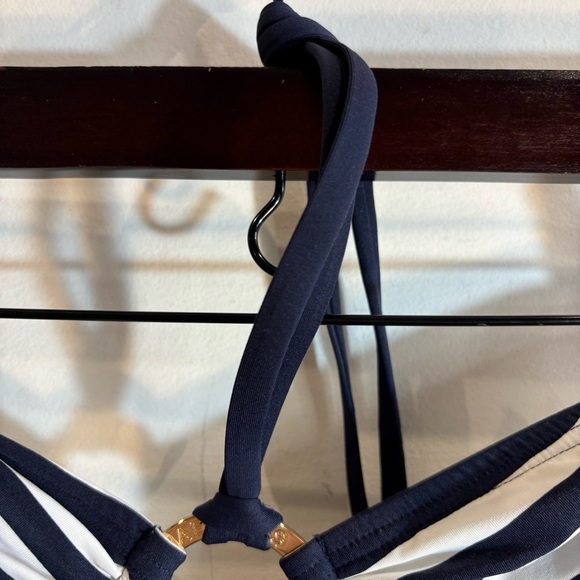 MICHAEL MICHAEL KORS Sz 14 One Piece Bathingsuit Stripes Halter Neck NEW W/ TAGS - Picture 3 of 7